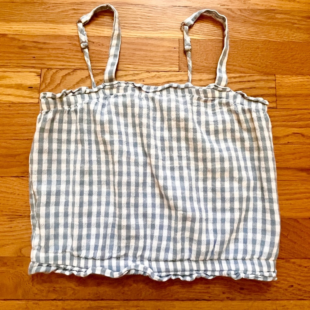 Blue Gingham Kids Top